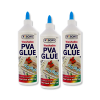 Rysons Washable Clear PVA Glue 500ml bottle for bulk purchase