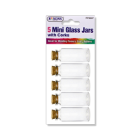 Small glass craft jars in a pack of five