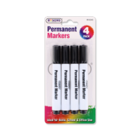 Four permanent markers in a multi-pack