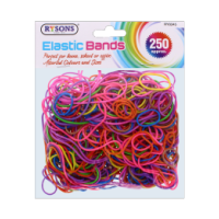 Rysons Assorted Size Elastic Bands 250 Approx multi-coloured
