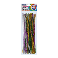 Rysons Sparkly Tinsel Pipe Cleaners Assorted 40 Pack for crafts