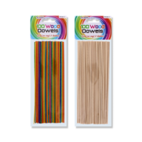 Assorted Colour Wooden Dowels 100 Pack by Rysons