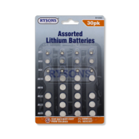 Rysons 30 pack assorted button battery pack for wholesale