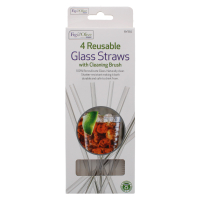 Rysons Reusable Glass Drinking Straws 4 Pack