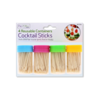 Assorted colour cocktail sticks 4 pack