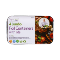 Rysons 4 Jumbo Aluminium Foil Containers with Lids