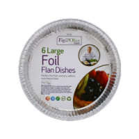 Rysons large foil flan dishes in a pack of 6 for wholesale.