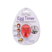 Colour changing egg timer indicating soft, medium, and hard boiled