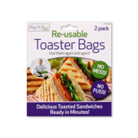 Twin pack of reusable silicone toaster bags