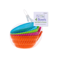Rysons Kids' Cereal Bowls with Straws 4 Pack