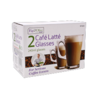 Rysons 240ml Latte Glasses Twin Pack