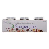 Clear glass storage jars with lids 3 pack