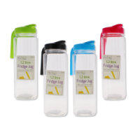Square 1.2 litre fridge jugs in assorted colours
