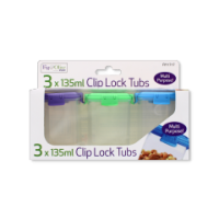 Rysons 135ml Clip Lock Food Storage Tubs 3 Pack