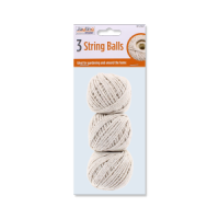 Three spools of white cotton string ball set