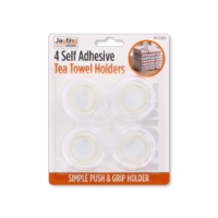Rysons Self Adhesive Tea Towel Holder Set White (4 Pack)