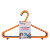Children's clothes hangers assorted colours 10 pack