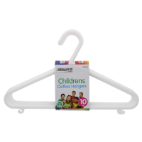 Children's white plastic clothes hangers 10 pack