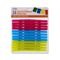 24 Colourful Plastic Clothes Pegs - Rysons Wholesale