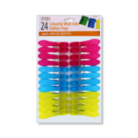 Rysons Colourful Jumbo Plastic Clothes Pegs 24 Pack
