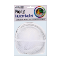 Jumbo Pop-Up Laundry Hamper, collapsible, grey polyester