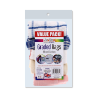 General purpose graded mixed cotton cleaning rags 5 pack