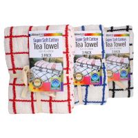 Three super soft cotton tea towels in a pack
