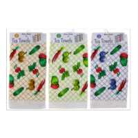 Velour Vegetable Print Tea Towels 3pk Wholesale Rysons