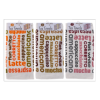Velour Coffee Types Printed Tea Towels 3pk Wholesale Rysons