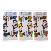 Rysons Velour Tea Time Printed Tea Towels 3pk