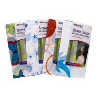 Rysons assorted printed PEVA shower curtains for wholesale trade
