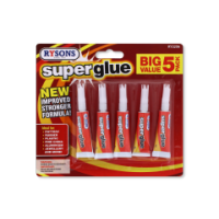 Rysons Multi-Purpose Super Glue Pack 5 x 3g Tubes