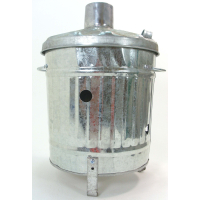 Galvanised steel mini incinerator bin 13 litre
