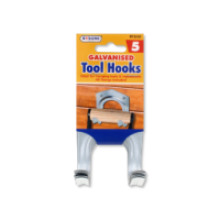 Galvanised steel tool hooks set of 5