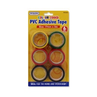 PVC Adhesive Tape Colour Coded 6 Pack