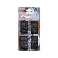 48-piece self-threading sewing needles set