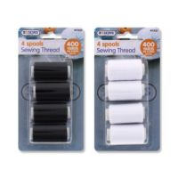 Black and white sewing thread 4 piece pack