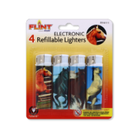 Rysons Electronic Lighters with Horse Design, 4 Pack