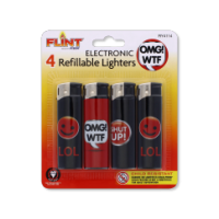 Rysons Electronic Lighters LOL Design 4 Pack