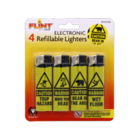 Rysons Electronic Lighters Caution 4 Pack