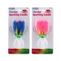 Musical Sparkling Candle Unfolding Petals by Rysons