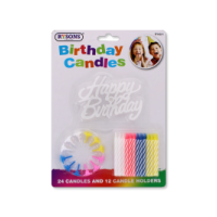 Birthday Candles Set 24 Candles with Holders