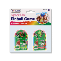 Rysons 6 Pack Mini Pinball Game Assorted Colours