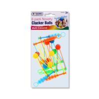 Novelty Clacker Balls 6 Pack Assorted Colours by Rysons