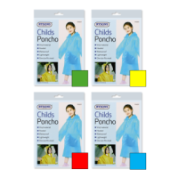 Rysons Children's Waterproof Hooded Poncho Assorted Colours