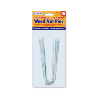 Galvanised weed mat U-pins, pack of 10, Rysons