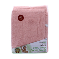 Ladies body and hair wrap towel pink Rysons