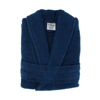 Navy unisex cotton bathrobe for wholesale