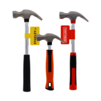 Mini claw hammer with stainless steel head in assorted sizes