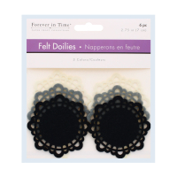 Classic felt doilies in three colours, 6 pieces